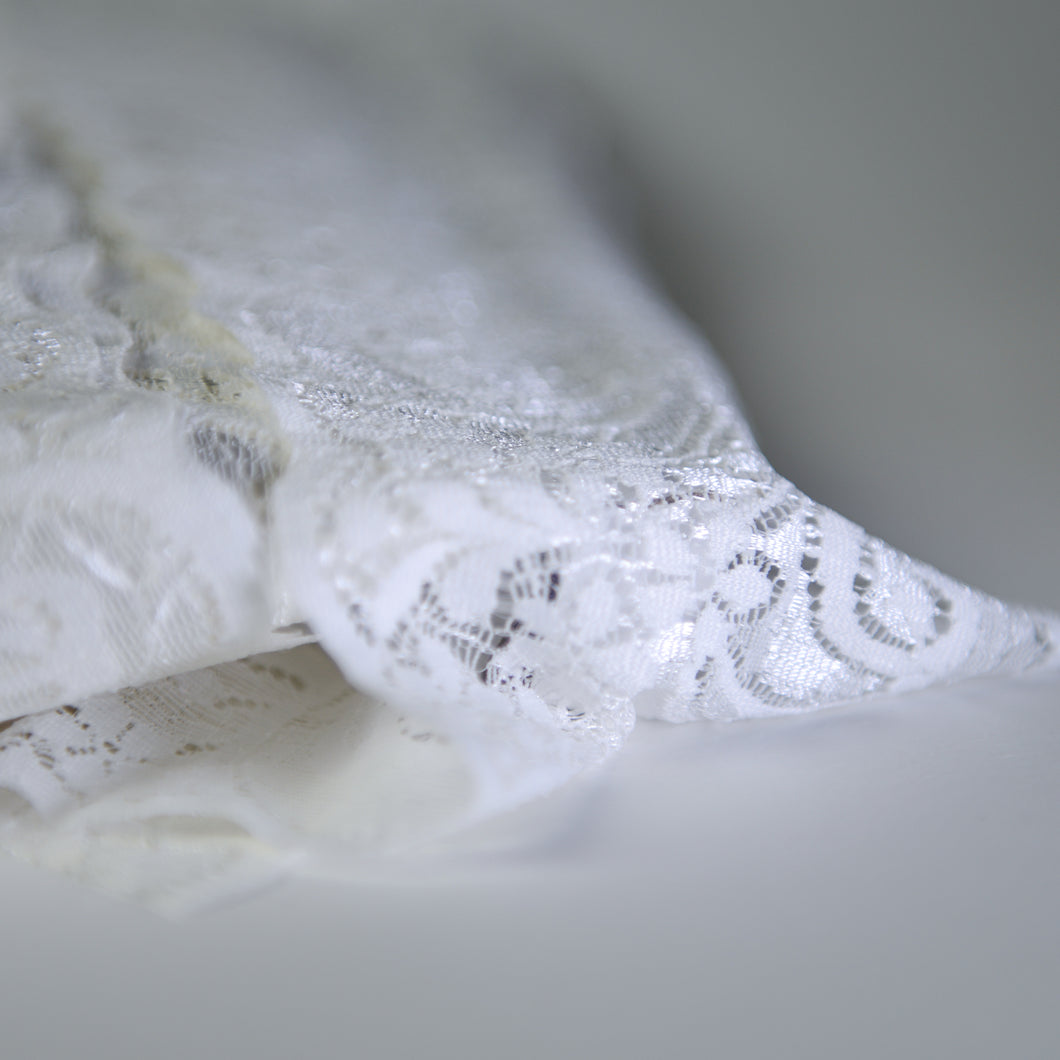 merletto elastico bianco alto 10 cm